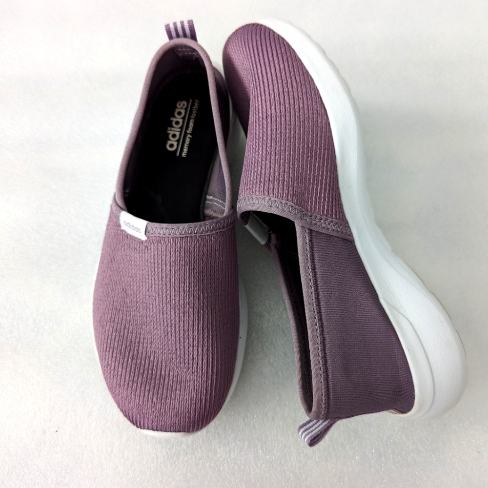 Adidas Lite Racer Women's Comfort Slip-On Shoes Size 6 Legacy Purple Cloud White